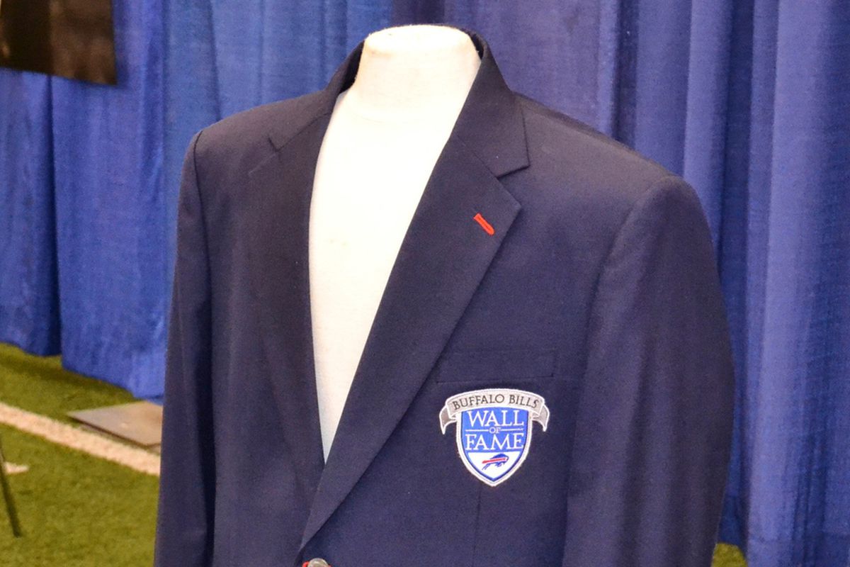 A general view of the jacket given to all the members of the Buffalo Bills Wall of Fame