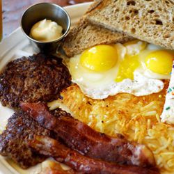 The Big Mark Breakfast at <b>Ted's Bulletin</b>: eggs, bacon, sausage, hash browns, toast AND a homemade pop tart.