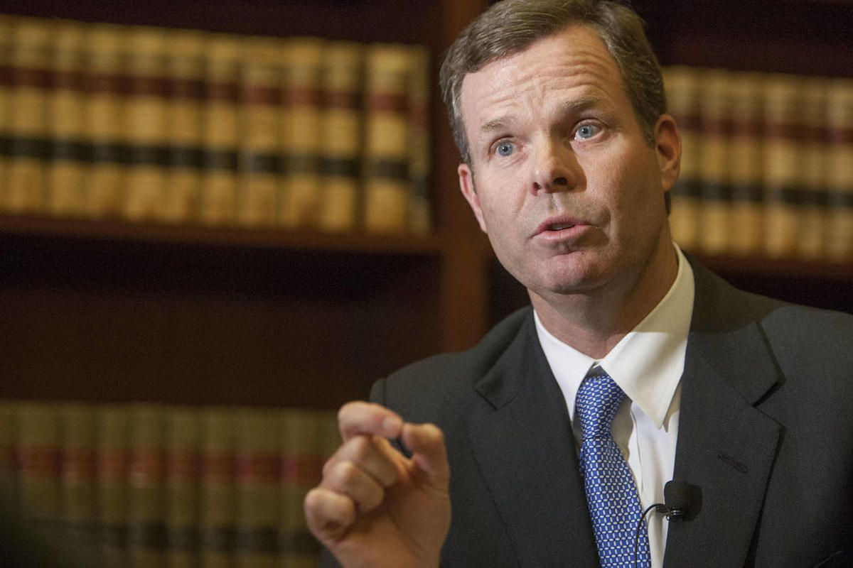 Utah Attorney General John Swallow speaks out Jan. 14, 2013, in his office at the state Capitol about allegations that he was involved in improper deals. In new documents, Swallow says a petition alleging he violated state election laws is politically mot