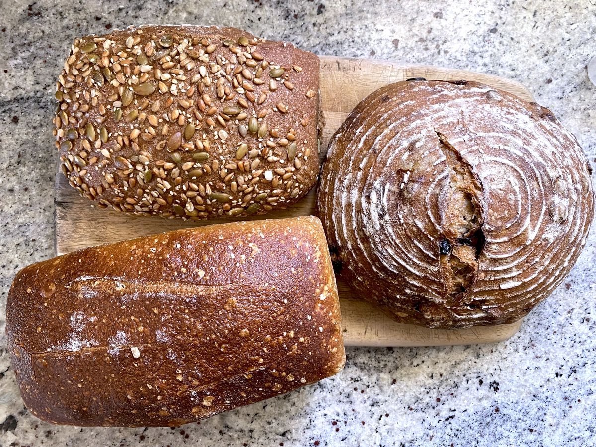 Loaves of bread from Seed Bakery in Pasadena, California.