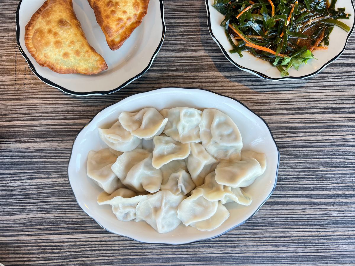 Dumplings and other Chinese dishes.