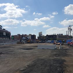 The former McDonald's lot, where the hotel will be, looking south toward Addison Street -