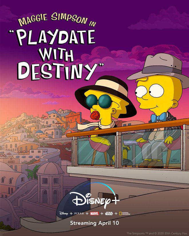 playdate with destiny poster featuring maggie simpson