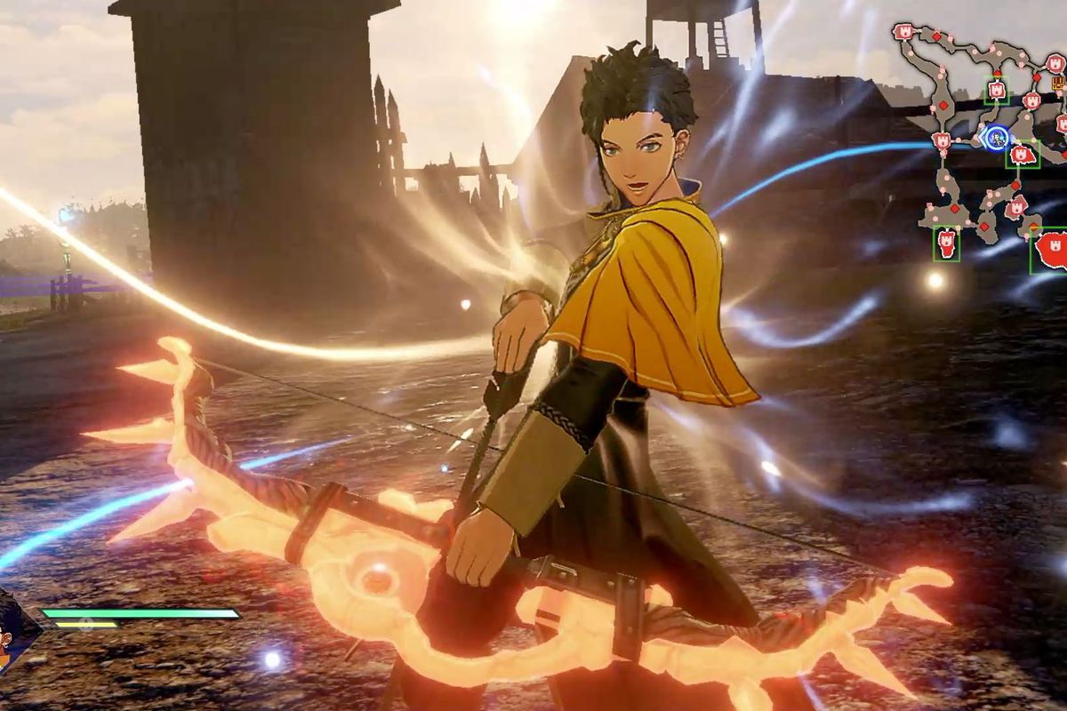 Claude holding his bow and posing in Fire Emblem Warriors: Three Hopes