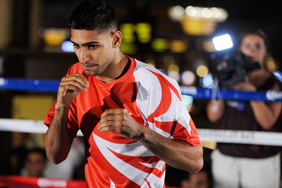 Amir Khan has had the WBA junior welterweight title returned to him, just in time for the sanctioning fees for Saturday's bout with Danny Garcia. (Photo by David Becker/Getty Images)