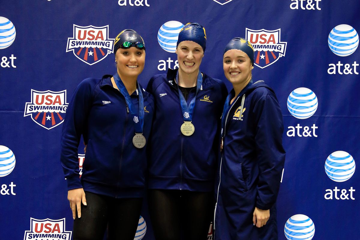 Current Cal Bears finished 1-2-3 (Franklin, Pelton, Bootsma) in the 100 Back (also, SBNation photo archive now includes a whole bunch of Missy Franklin in Cal gear photos from this past weekend).