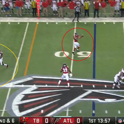 Four defenders cluster together, and no one runs with the fullback out of the backfield