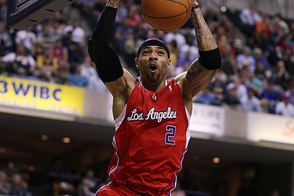Mar 20, 2012; Indianapolis, IN, USA; Los Angeles Clippers forward Kenyon Martin (2) dunks against the Indiana Pacers at Bankers Life Fieldhouse. Indiana defeats the Los Angeles Clippers 102-89.  Mandatory Credit: Brian Spurlock-US PRESSWIRE