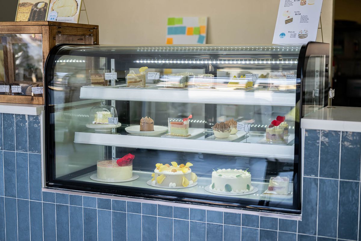 Bluejay Patisserie’s selection of cakes by the slice changes daily.