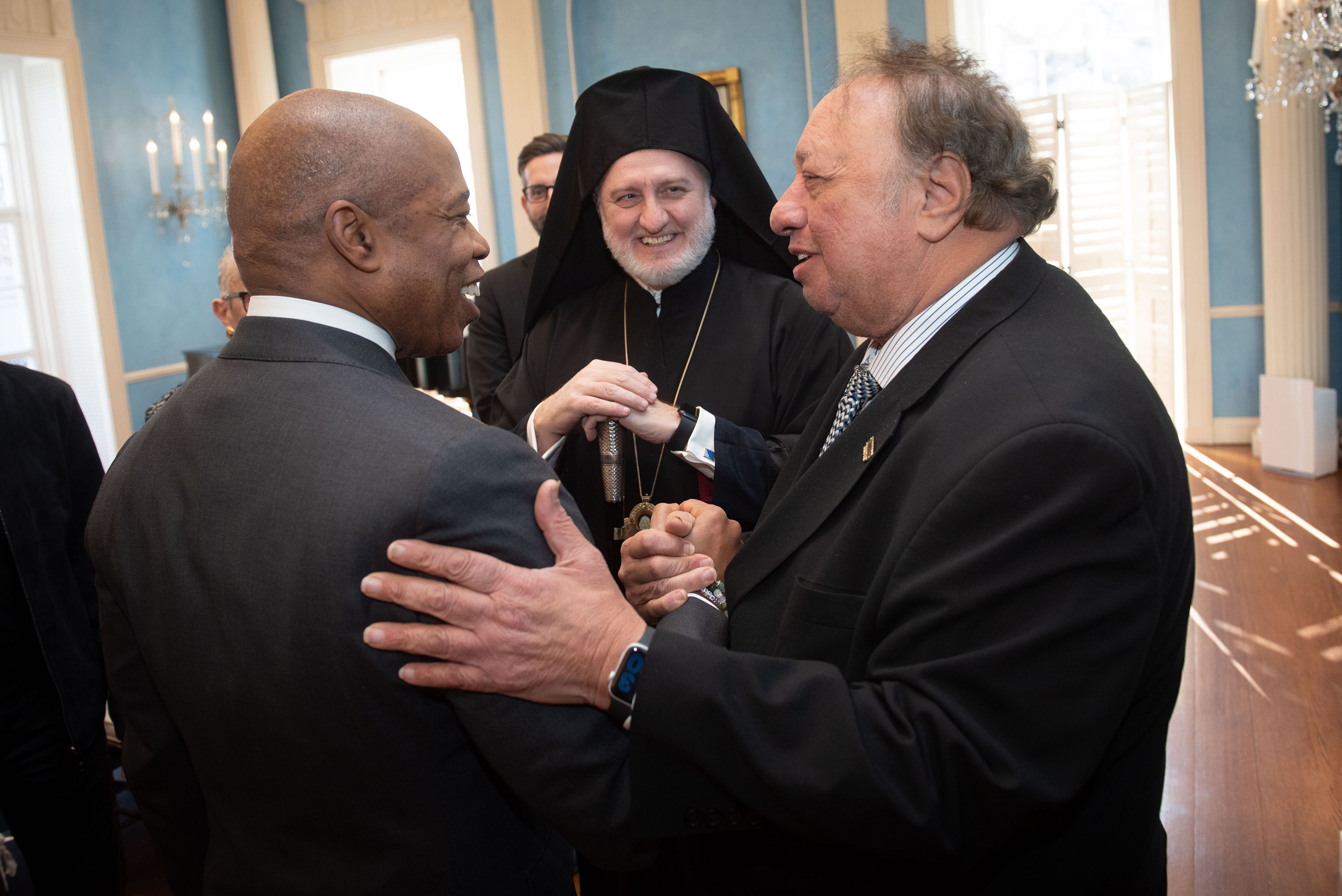 Mayor Eric Adams meets with Greek American leaders at Gracie Mansion on Tuesday, February 15, 2022.