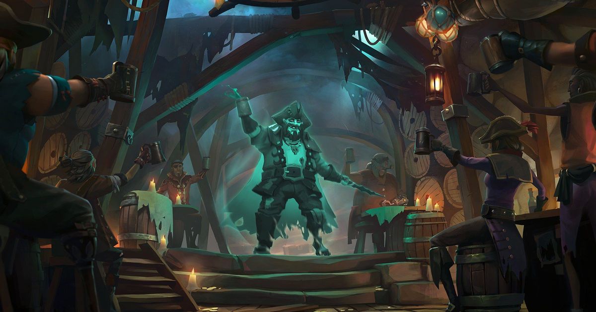 A pirate legend celebrates in a secret end-game location