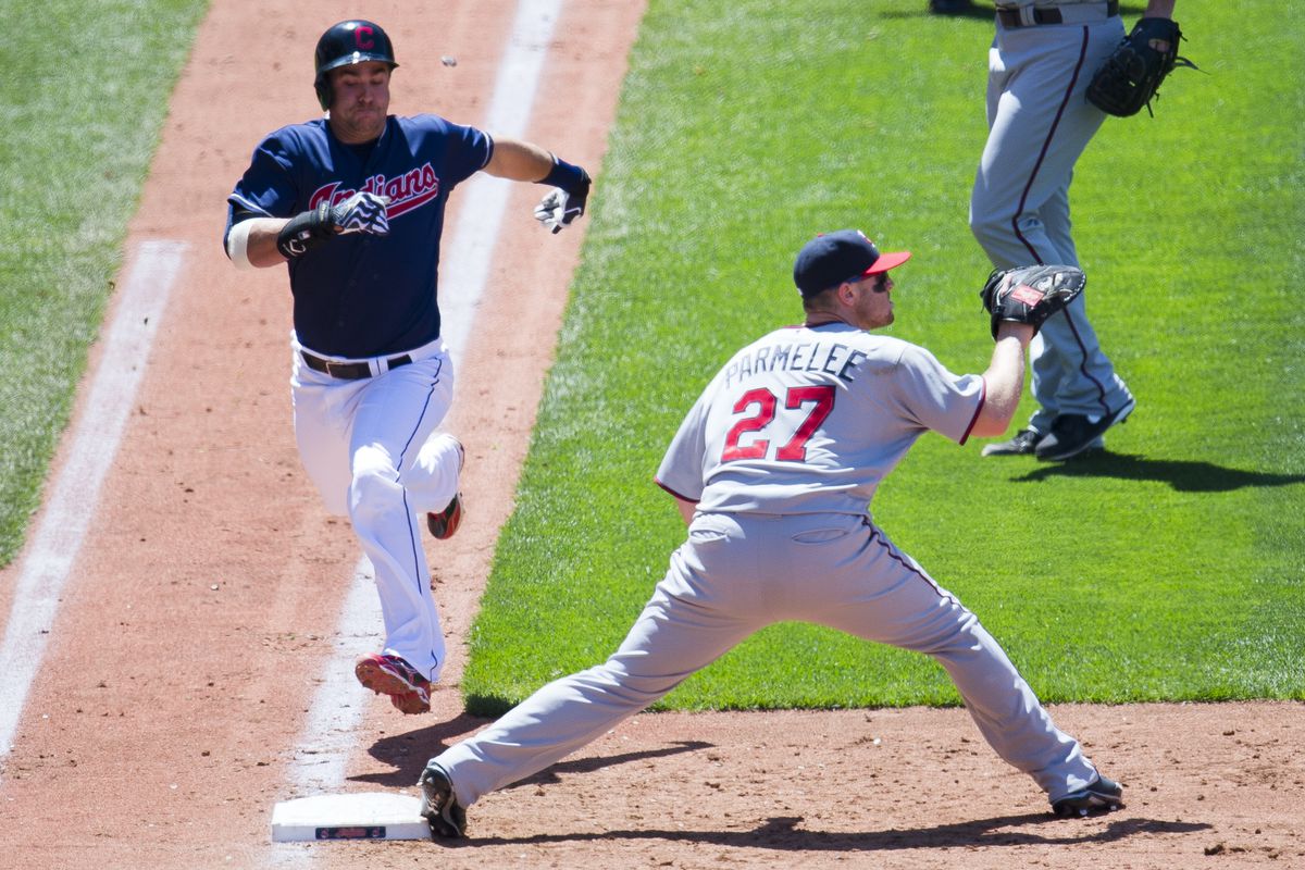 Lonnie Chisenhall, beating out an infield hit. 