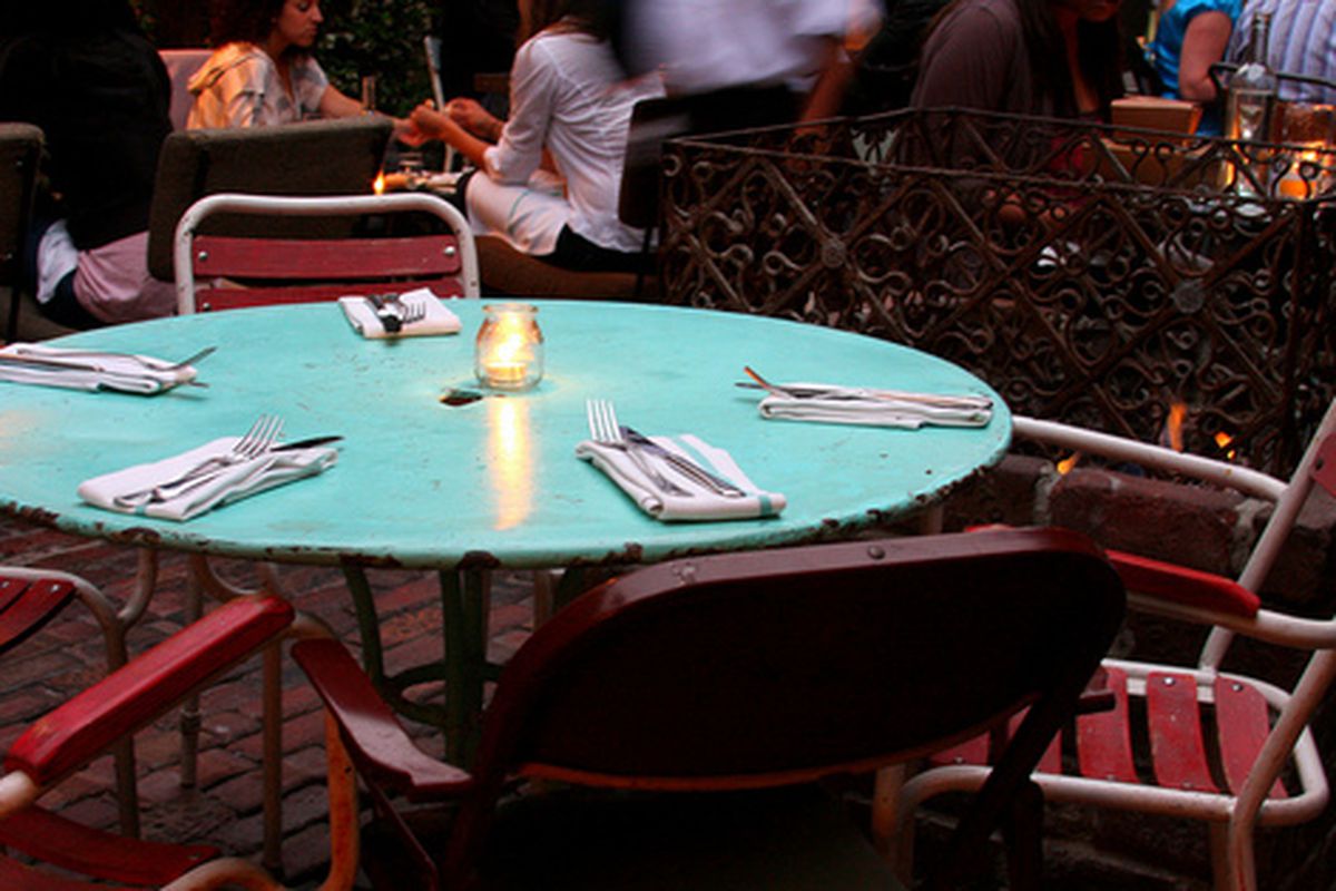 Dinner on the patio at Gjelina, Venice. 