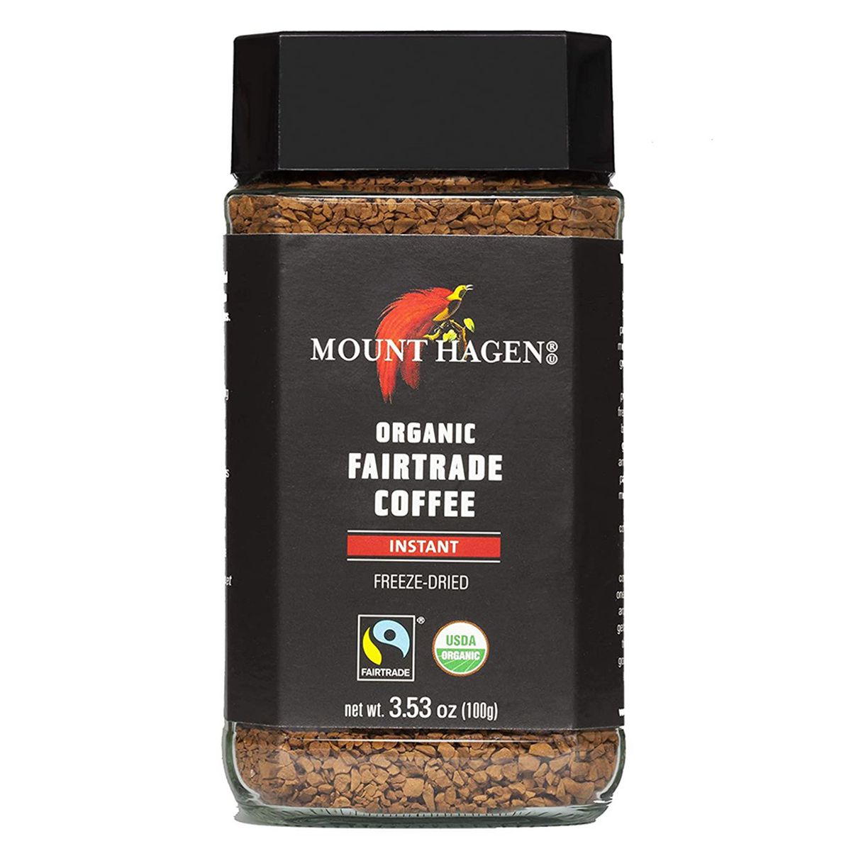 Jar of Mount Hagen Organic Fair-Trade Coffee.