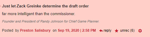 Just let Zack Greinke determine the draft order far more intelligent than the commissioner.