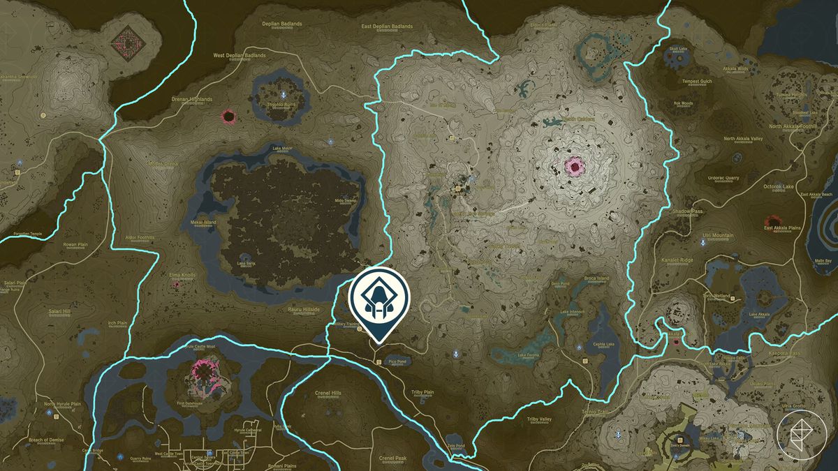 Ekochiu Shrine on the Legend of Zelda: Tears of the Kingdom map