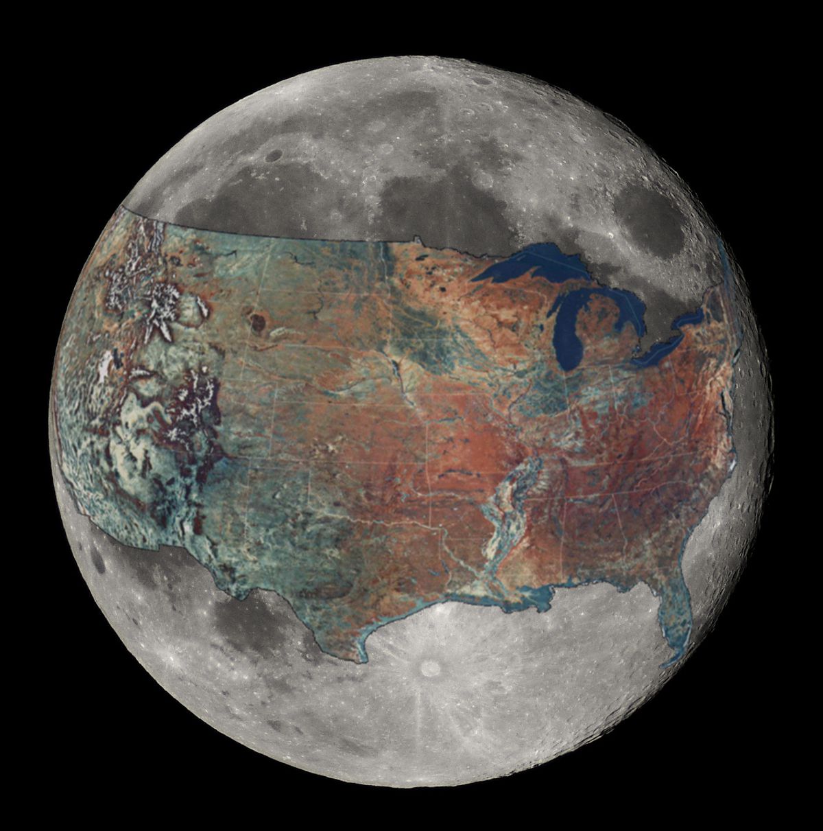 USA on the moon