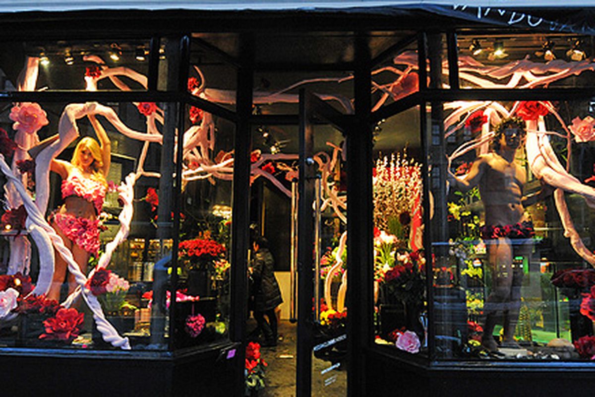 Flower shop Ovando's live window models earlier this week