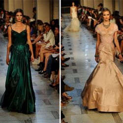 Two looks from Zac Posen. Photo credit: Getty Images.