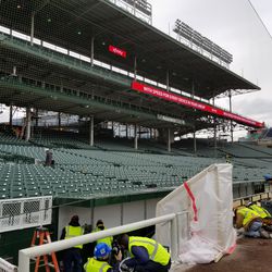 Another view of the third base dugout and nets