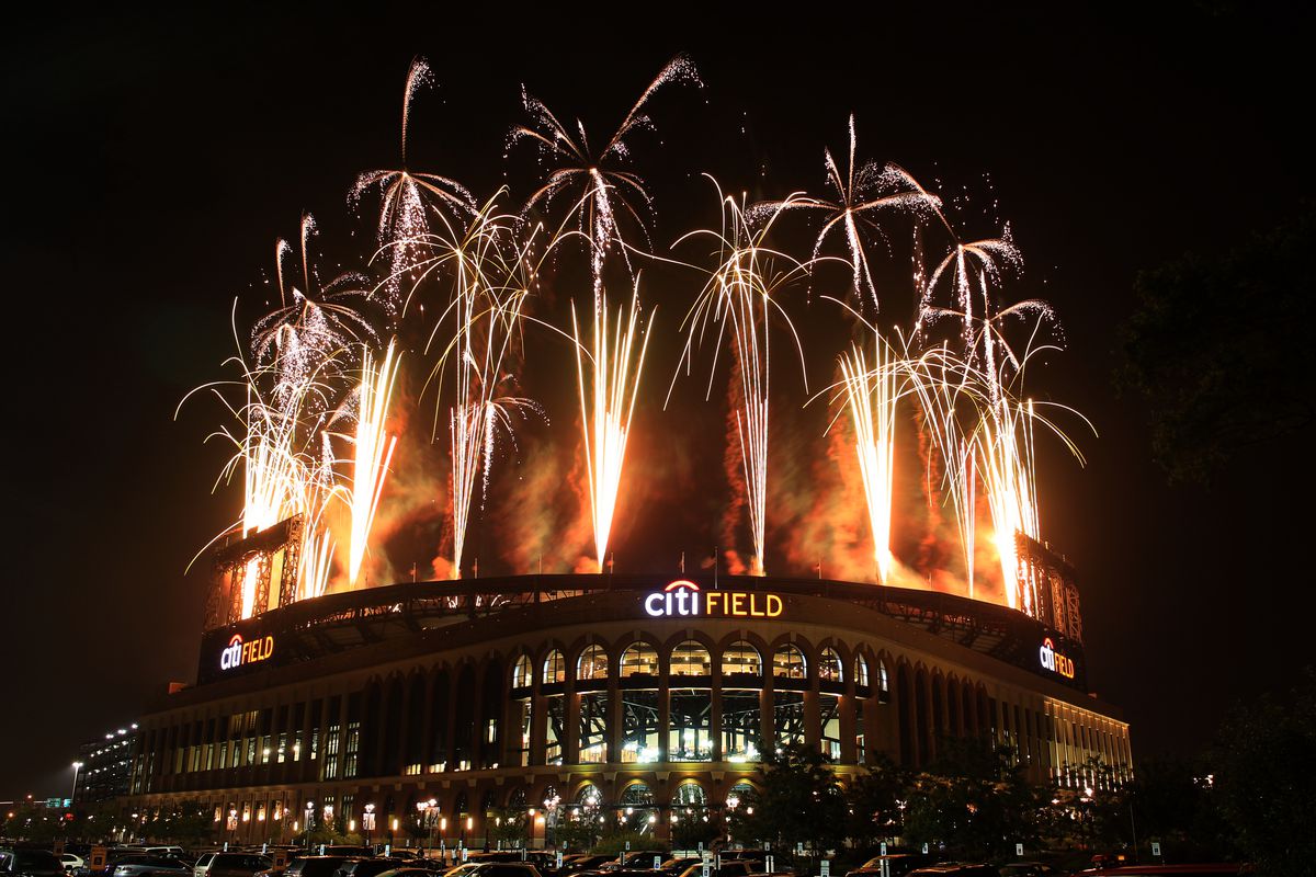 Early 4th of July fireworks at Citi Field New York