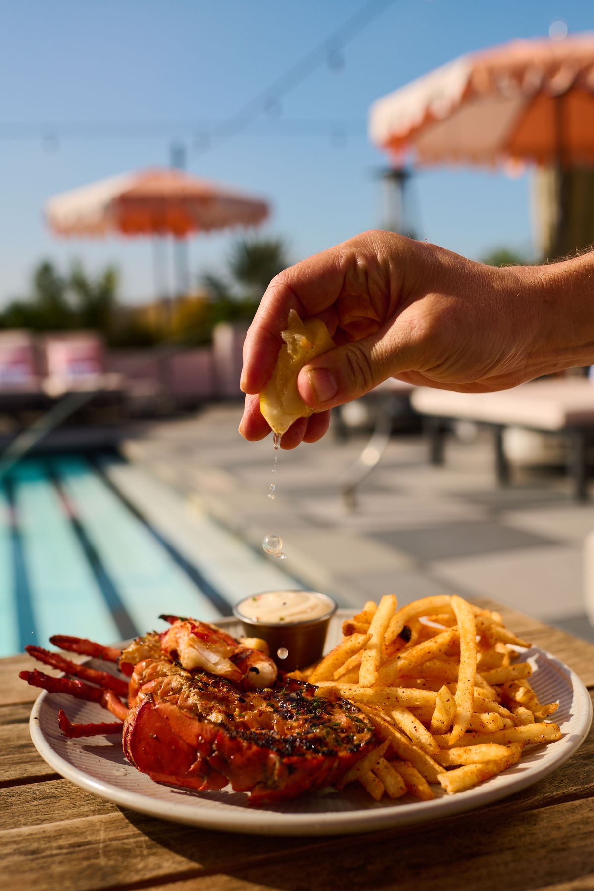 Grilled lobster and french fries at Canopy Club.