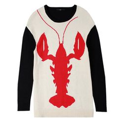 <b>Tibi</b> Lobster Intarsia Sweater in black multi, <a href="http://www.tibi.com/shop/clothing/tops/lobster-intarsia-sweater">$355</a>