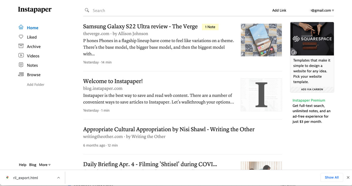 Instapaper, which has been around for a while, is a solid and easy-to-use app.