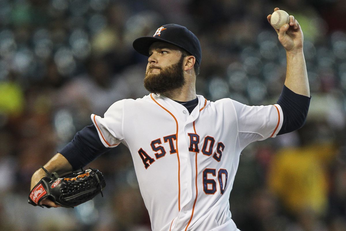 Dallas Keuchel throws one of his 101 pitches on the night.