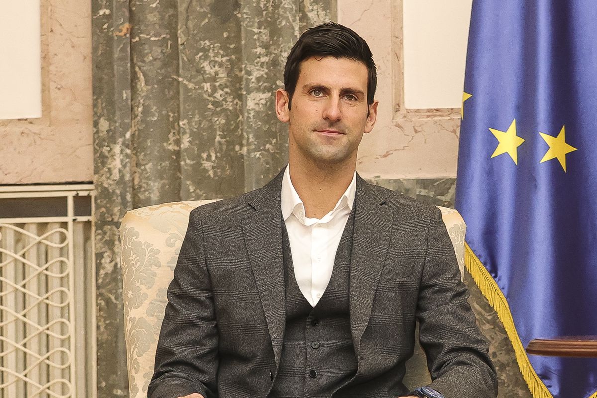 Novak Djokovic Meets Serbian President Aleksandar Vucic At Andricev Venac In Belgrade