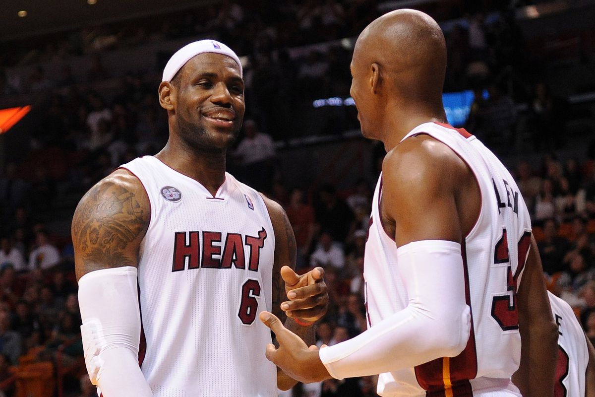 LeBron James and Ray Allen had a lot to smile about Sunday evening.
