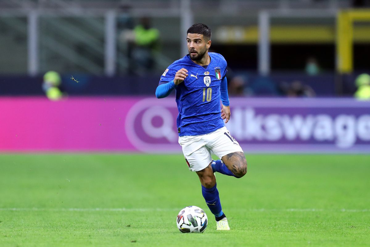 Lorenzo Insigne of Italy in action during the Uefa Nations...