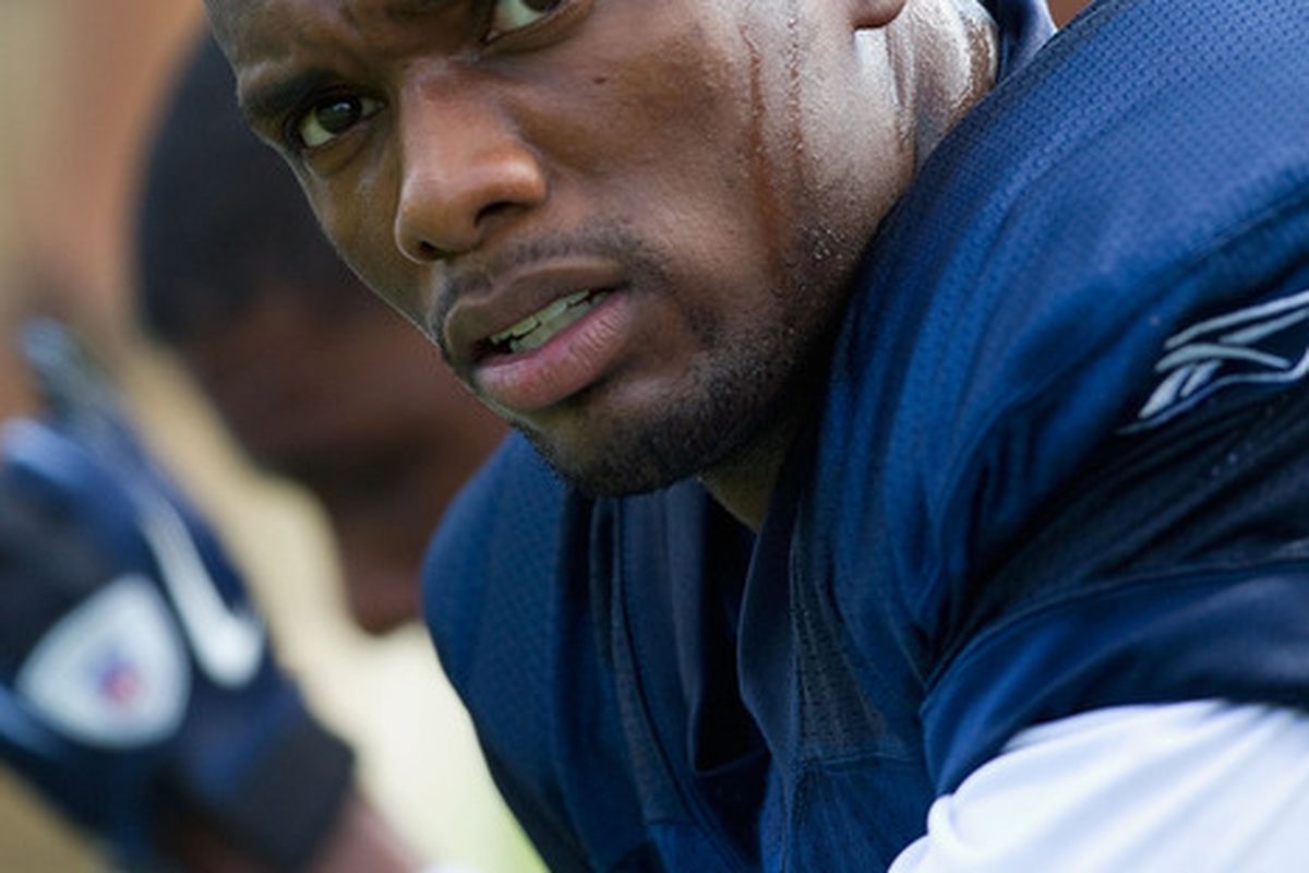 Ron Bartell #24 of the St. Louis Rams looks on during training camp