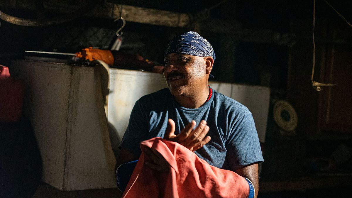 Gonzalo Ramirez, a barbacoa master, in his farm in Pixley, California.
