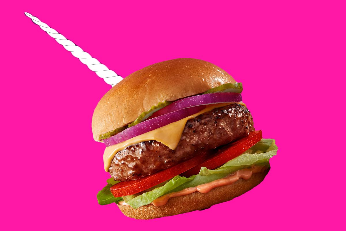 hamburger with unicorn horn