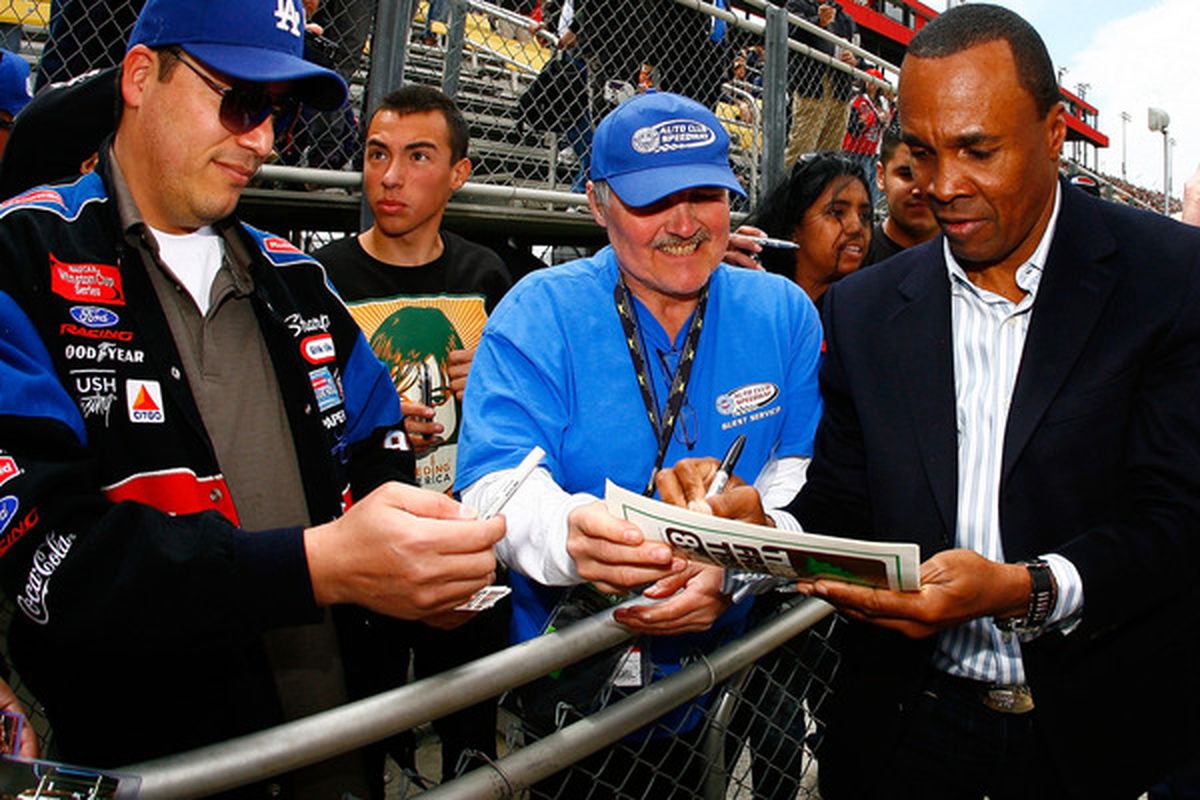 Sugar Ray Leonard would like to fight Charlie Sheen for charity. (Photo by Jason Smith/Getty Images for NASCAR)