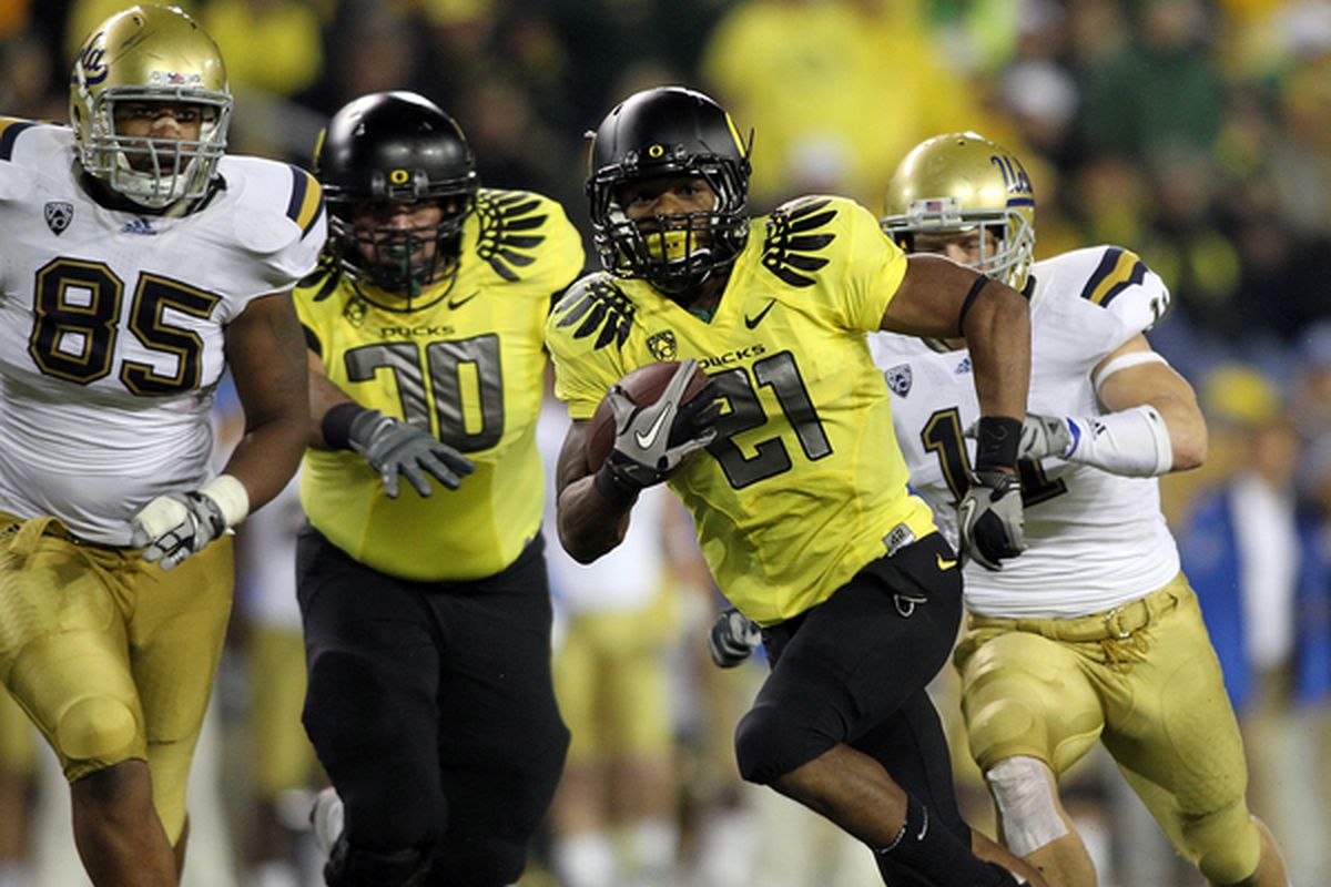 Your highlight yardage king: Oregon's LaMichael James.  He generated more second-level, unaided-by-the-line yards than anybody else in the country.