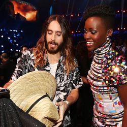 At the MTV Music Awards when they both wore crazy outfits, but Lupita looked like a queen and made Jared look schlubby in comparison. 