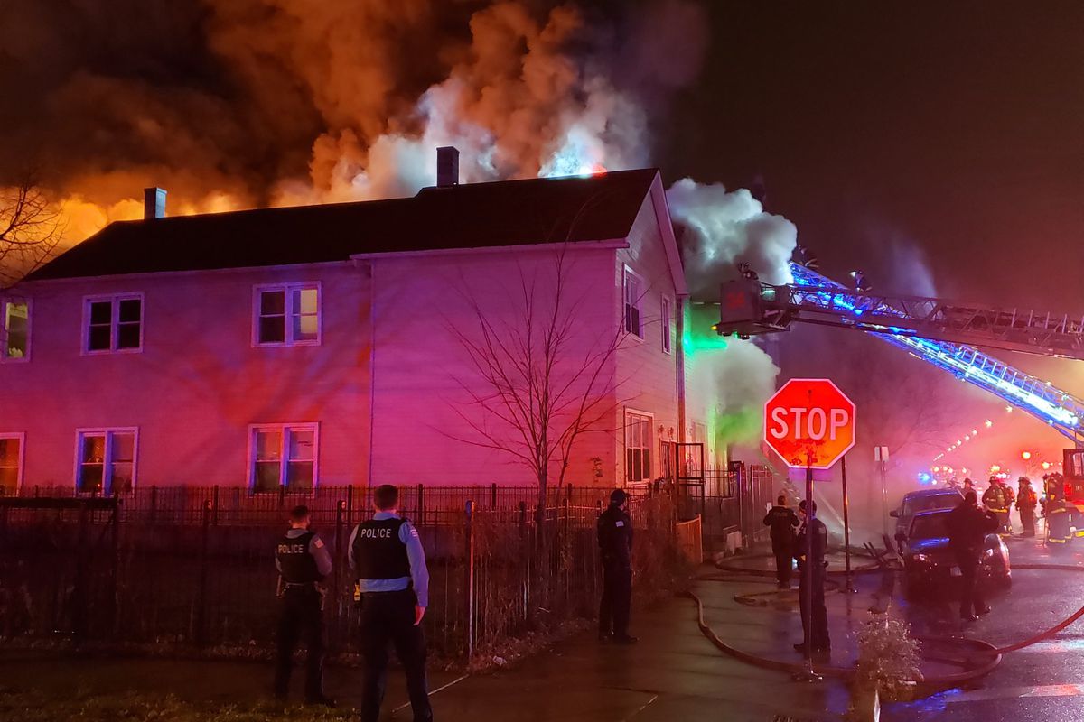 A two-alarm fire was reported Nov. 22, 2020 in South Chicago. 