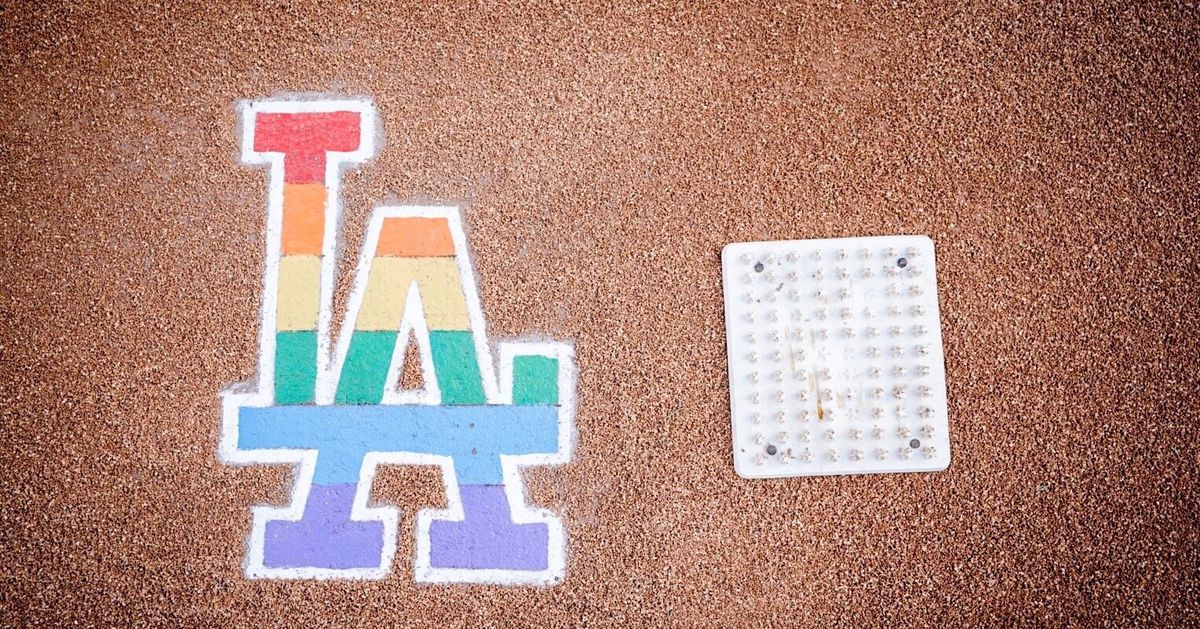 Dodgers paint "LA" logo rainbow colors, fly Pride flag for ...