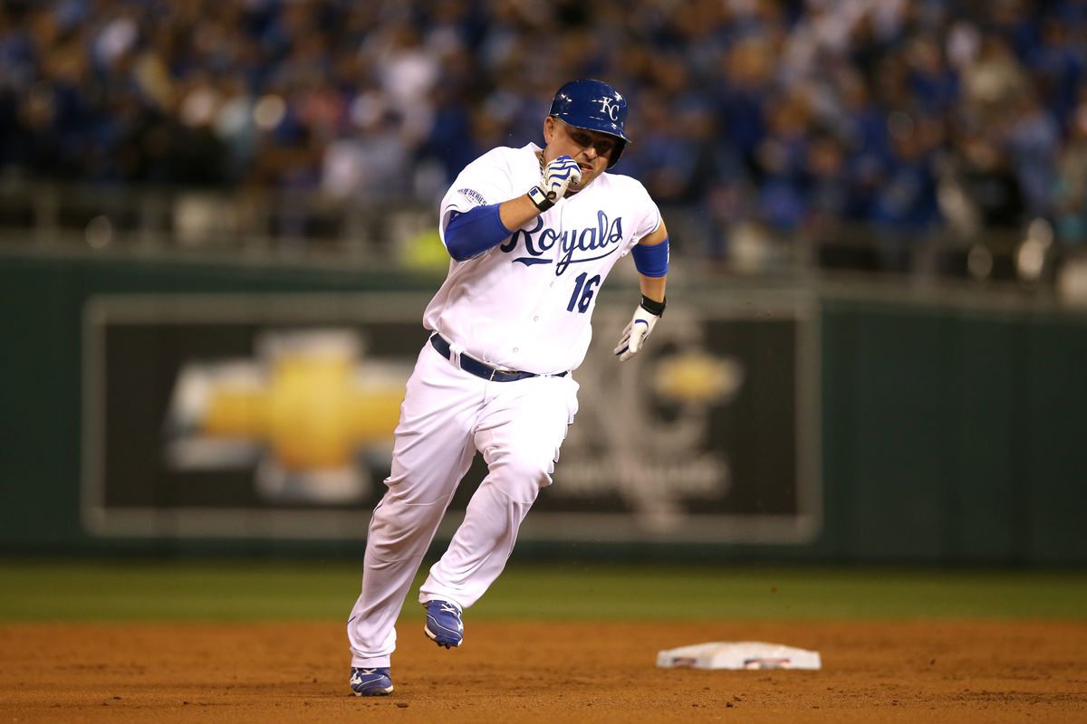 Billy Butler chugs around the bases