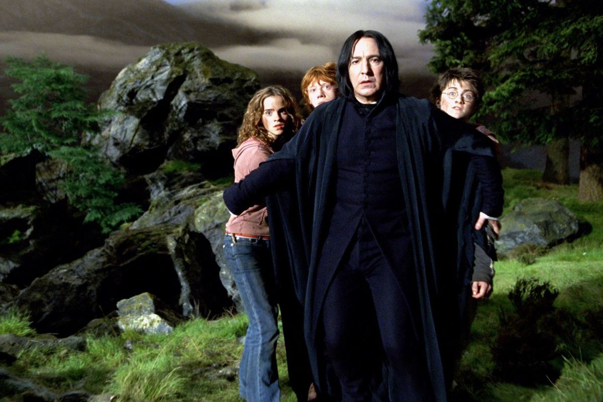Harry Potter and the Prisoner of Azkaban - Snape shields Hermione, Ron and Harry
