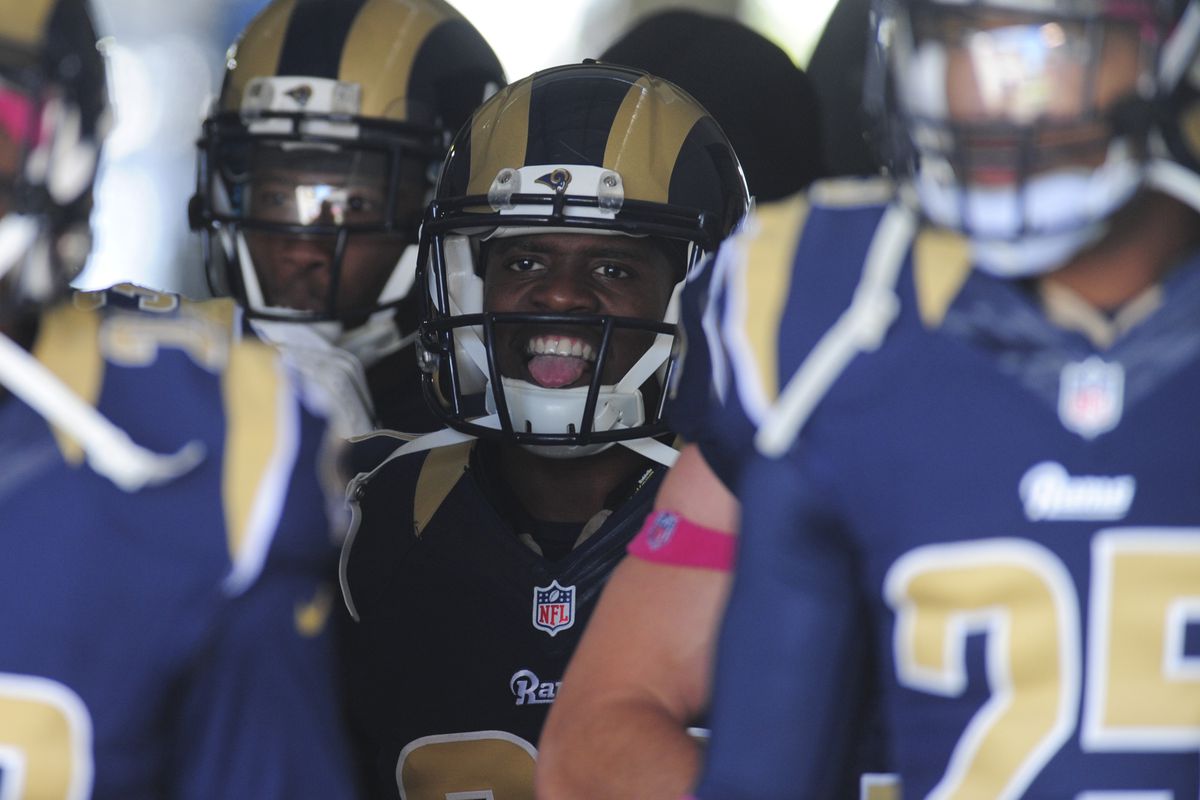St. Louis Rams S Lamarcus Joyner heads out to the field to play the Philadelphia Eagles in Week 5, October 5, 2014.
