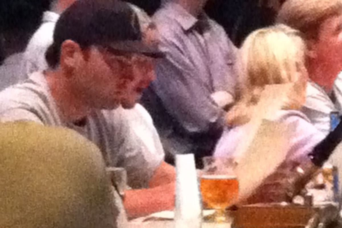 Kevin Correia at Urge Gastropub.  No, not the guy in the black cap, the guy hidden behind the guy in the black cap.