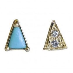 The easiest way to remember a vacation forever is by picking up a piece of jewelry—you'll remember your trip everytime you look at it. For something unique and beautiful, head to <b>Mociun</b> in Williamsburg. Above: Mismatched Triangle Turquote and Diamo