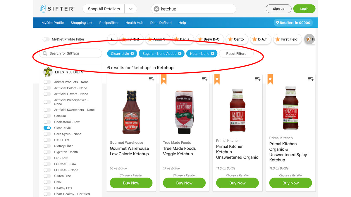 Shoppers use categories called SiftTags, such as “Clean-style” — no added&nbsp;sugars and no nuts — to search the Sift.Shop website for the type of ketchup, for example, they want to buy&nbsp;online.&nbsp;