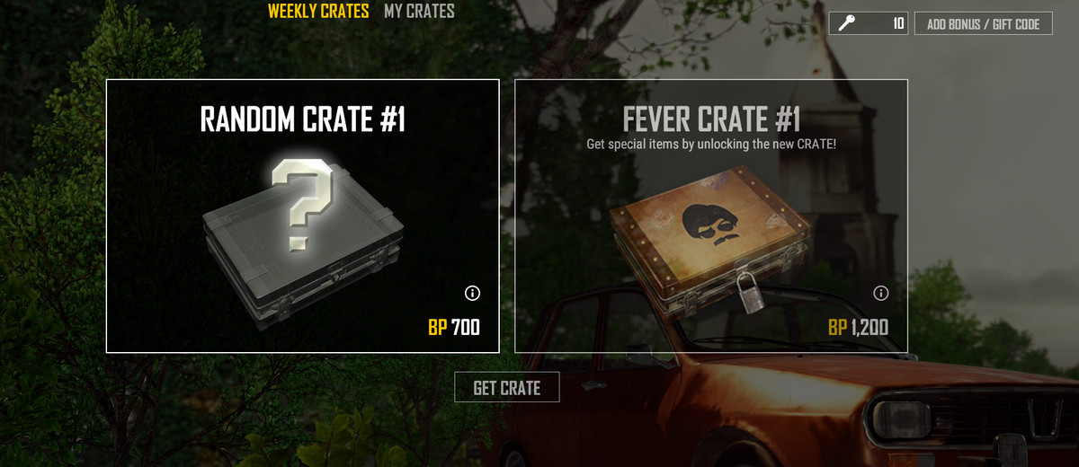 Loot crates from PUBG