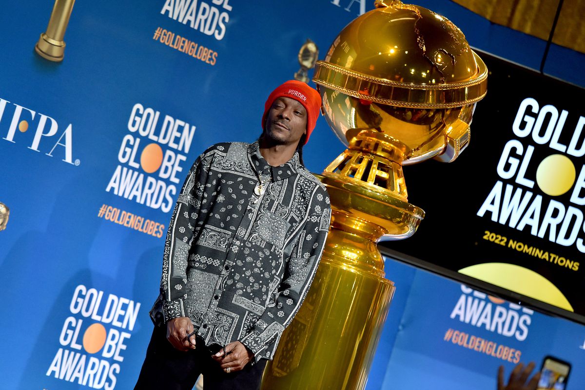 Snoop Dogg presents the nominees at the 79th Annual Golden Globe Award Nominations at The Beverly Hilton on December 13, 2021 in Beverly Hills, California.