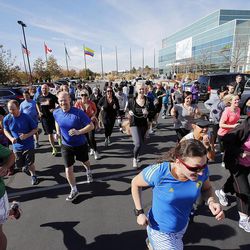 Runners start the USANA Turkey Trot 5K in Salt Lake City, Thursday, Nov. 6, 2014. USANA employees donated more than 800 pounds of food to the Utah Food Bank.