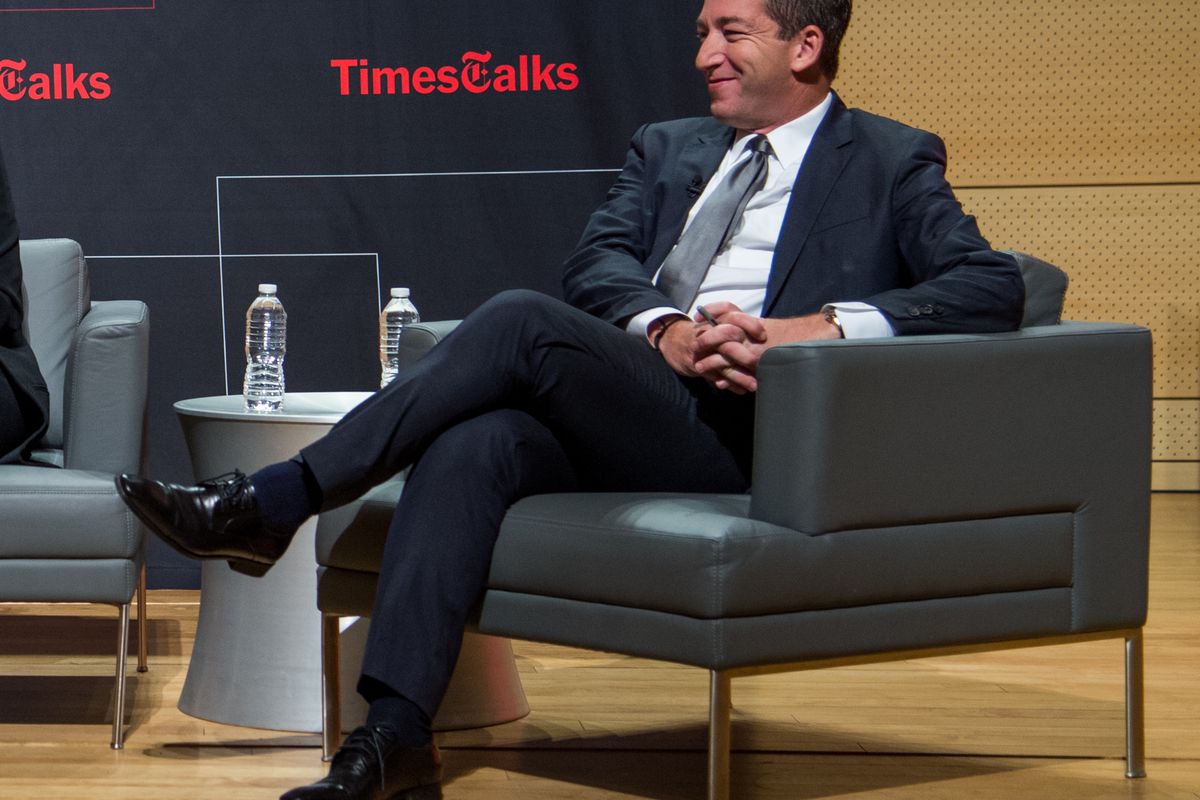 Journalist Glenn Greenwald attends the TimesTalks at The New School on February 12, 2015, in New York City. 